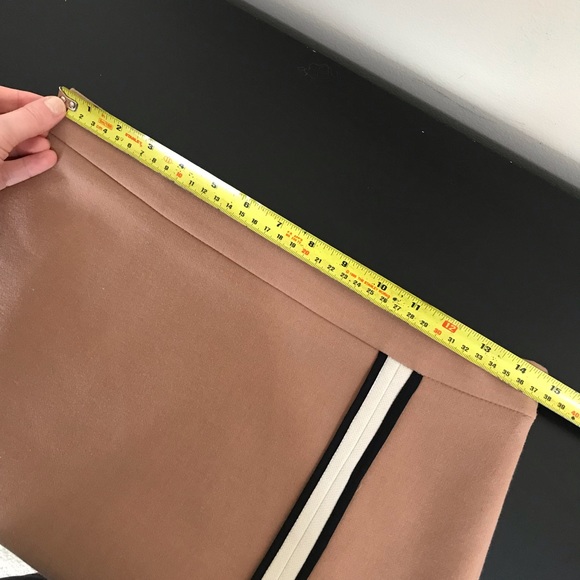 Zara Tan Midi Skirt | Side Slit | Mod Stripe - Picture 7 of 9